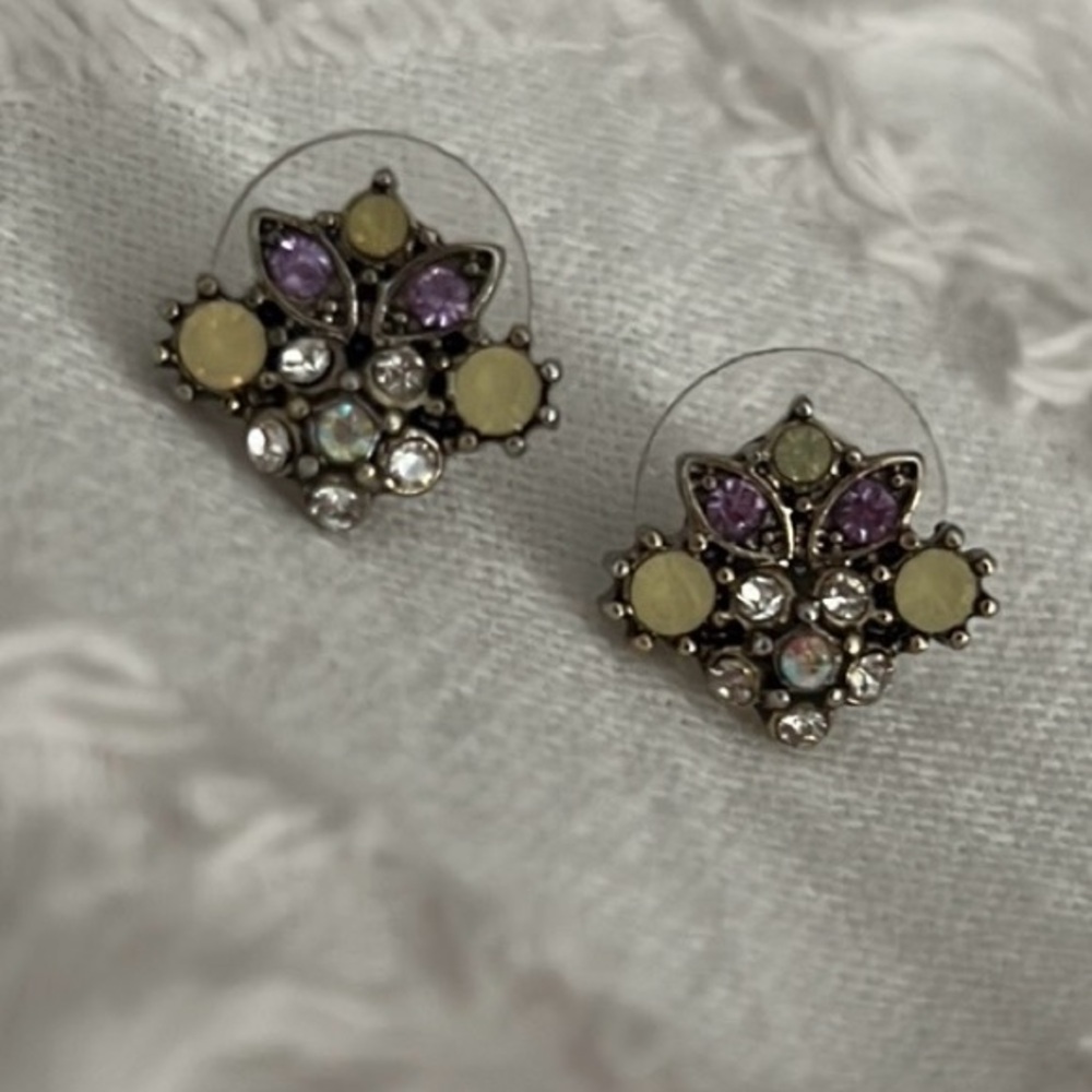 Betsey Johnson Mixed Stone Stud Earrings